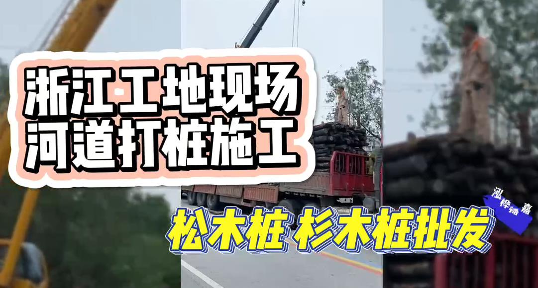 木樁廠家承接松木樁、杉木樁工地施工與批發(fā)視頻